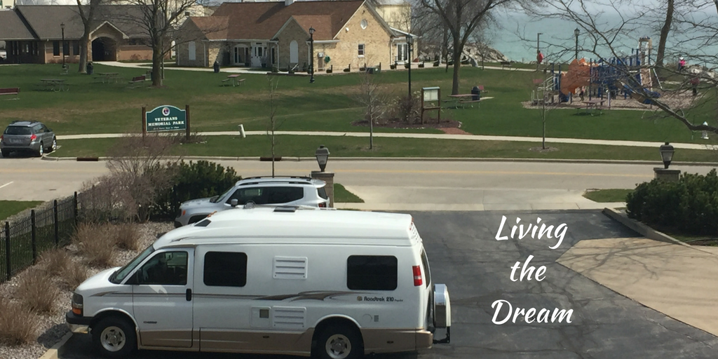 A white camper van