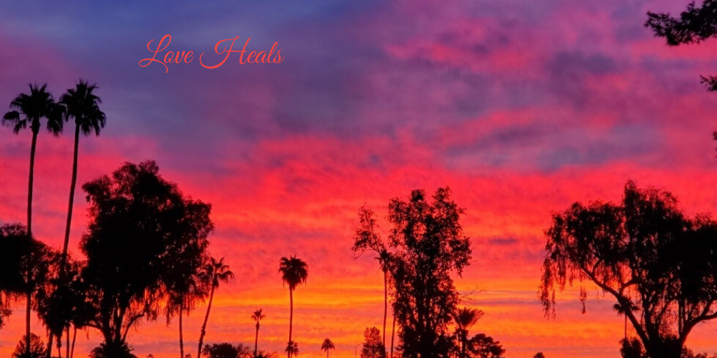 Sun rising with beautiful colors. Caption ~ Love Heals