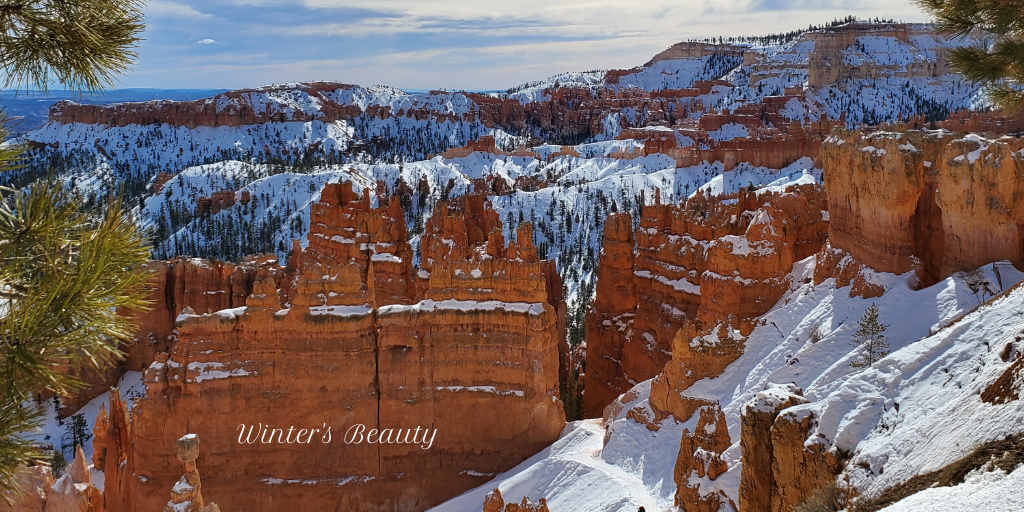 Sunlit snow in Bryce Canyon